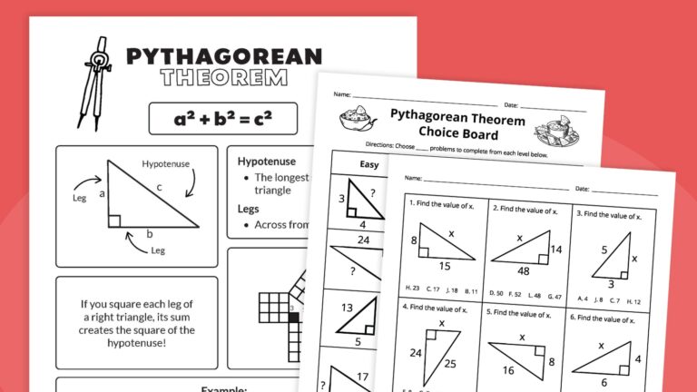 pythagorean theorem worksheets