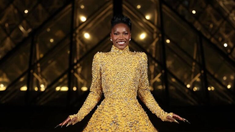 Doechii Wore a Gold Valentino SS25 Couture Gown to the Le Grand Diner du Louvre Gala